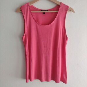 Eileen Fisher Pink Silk Jersey Tank Top S Sleeveless Shell Relaxed Fit Blouse